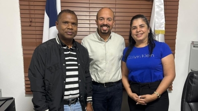 Director de CORAMON recibe visita del director municipal de la Salvia, Los Quemados y Blanco José Luis Tavárez y vocal Estela