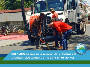 CORAMON trabaja en la solución del problema del alcantarillado sanitario en la calle Simón Bolívar