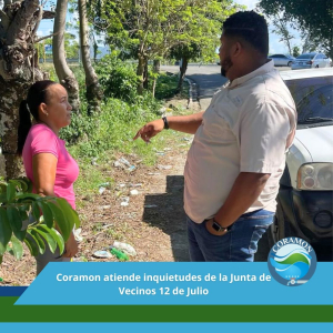 Coramon atiende inquietudes de la junta de vecinos 12 de Julio